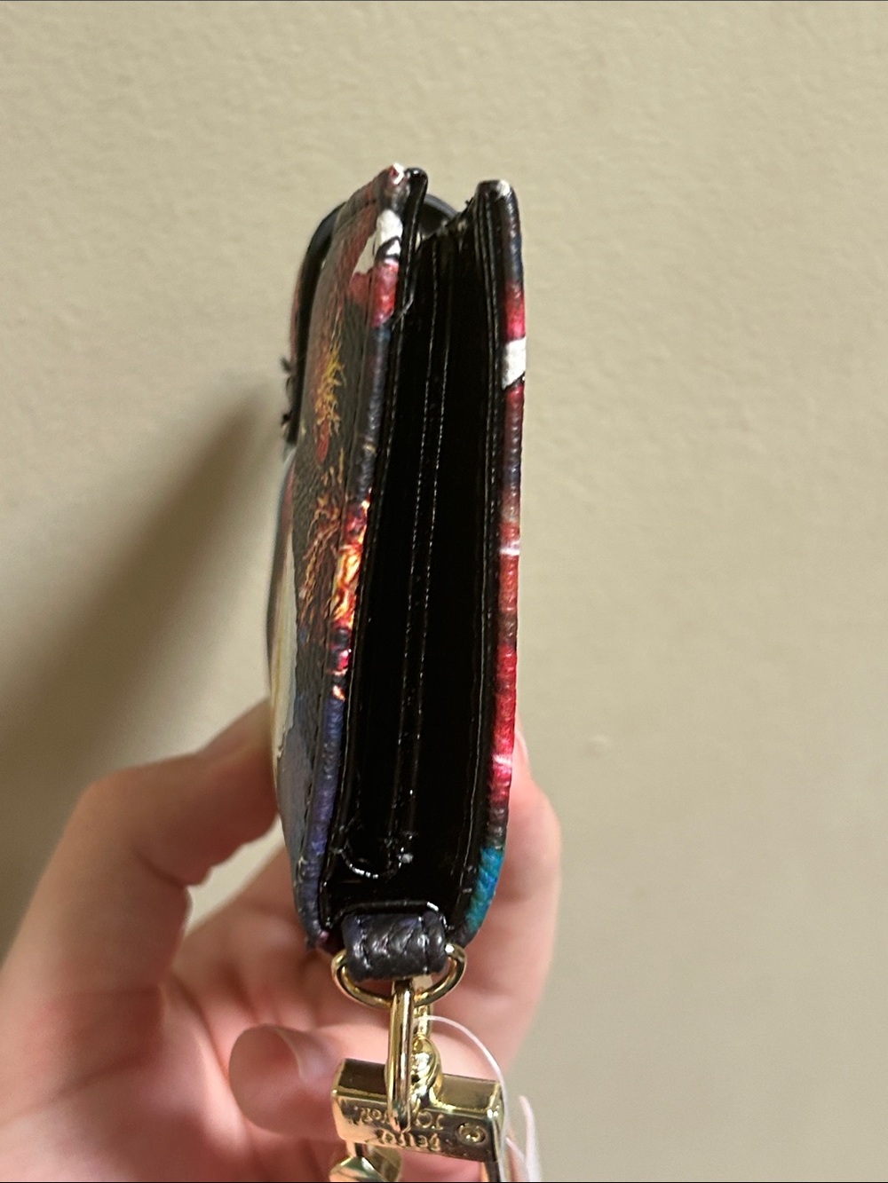 Betsey Johnson Floral Card Holder Keychain - Black & Multicolor - Picture 10 of 15